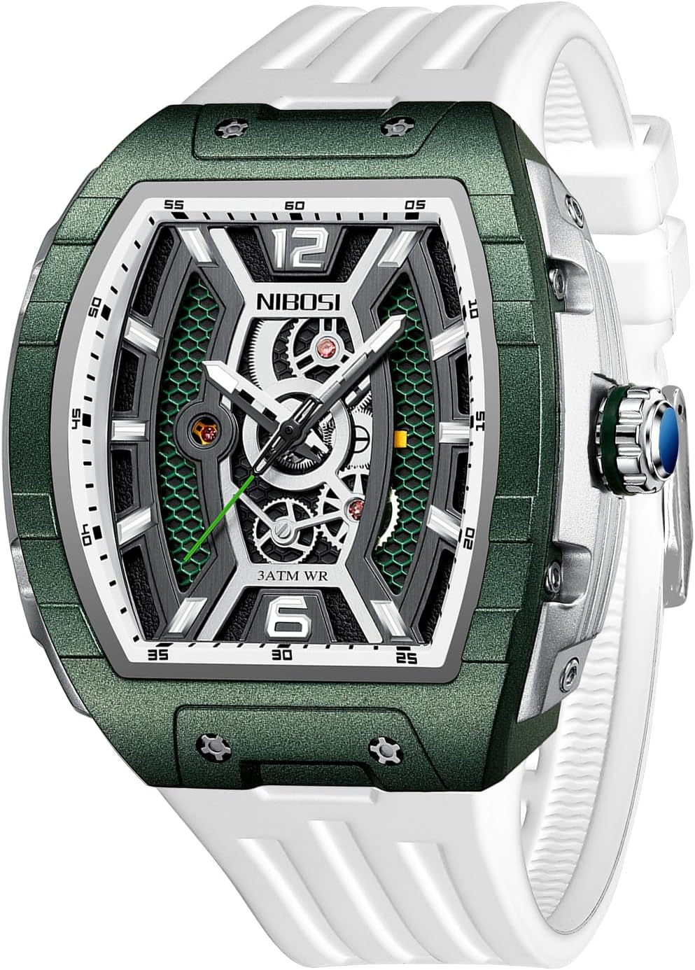 NIBOSI Men’s Watches Analog Skeleton Watch with Black