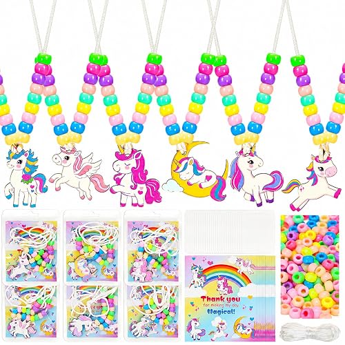 Bafeil 24 Set Unicorn Crafts Jewelry Necklace Making Kit with