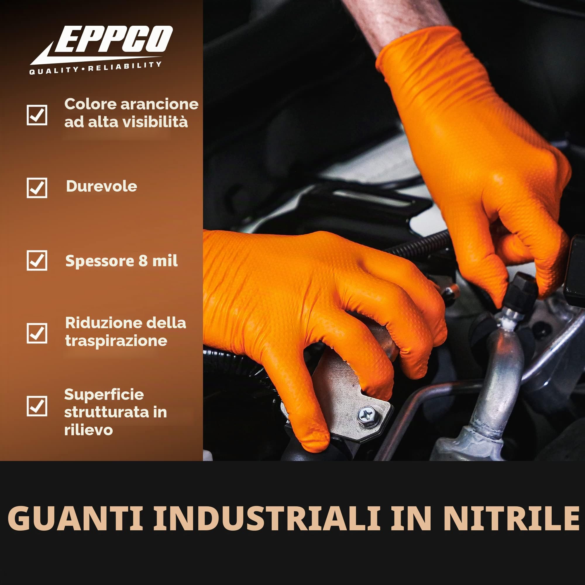 Kunzer Tiger Grip XL 90 Pezzi Guanti monouso in Nitrile Taglia (Guanti): XL EN 374, EN 455