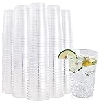 FOCUSLINE 200 Pack 12 oz Clear Plastic Cups, Disposable Cups Reusable Plastic Tumblers, Heavy-duty 12 Ounce Clear Cups Tumblers for Party, Thanksgiving, Halloween, Christmas