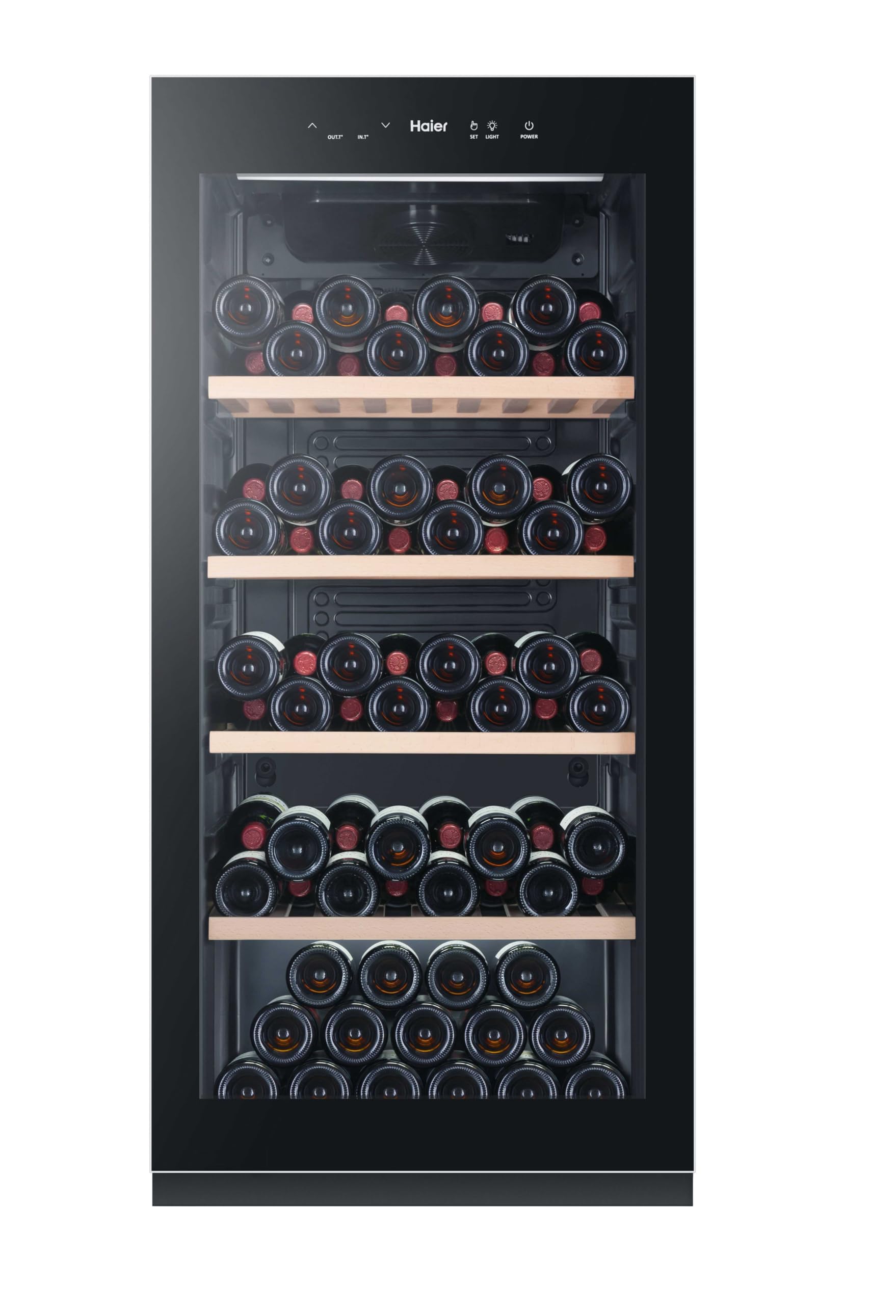 HAIER HWS116GAE - Cave a vin de vieillissement - Pose libre - 116 bouteilles H126.5 x L59,5 cm - Noir