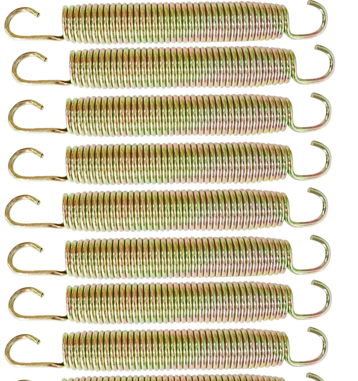talyrui Trampoline Spring 6.5 inches, Pack of 10 Colorful Gold Springs, Replacement Springs, with T-Shaped Hooks