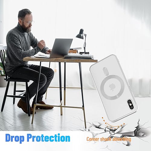 Miniatura 5 de Funda magnética para iPhone XiPhone Xs, borde galvanizado, parte trasera transparente, funda protectora delgada con protección de cámara, compatible
