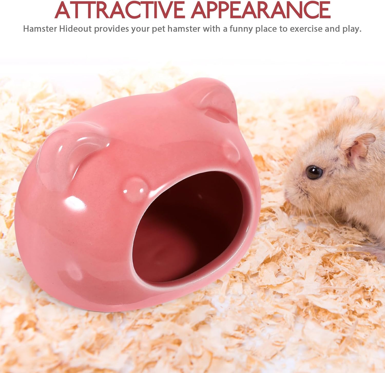 Sosoport Guinea Pig Hideout Small Guinea Pig Cage Chinchilla Hamster Cage Hamster Sand Bath Container Ceramic Cooling Hedgehog Hideout House Ceramic Nest Hut