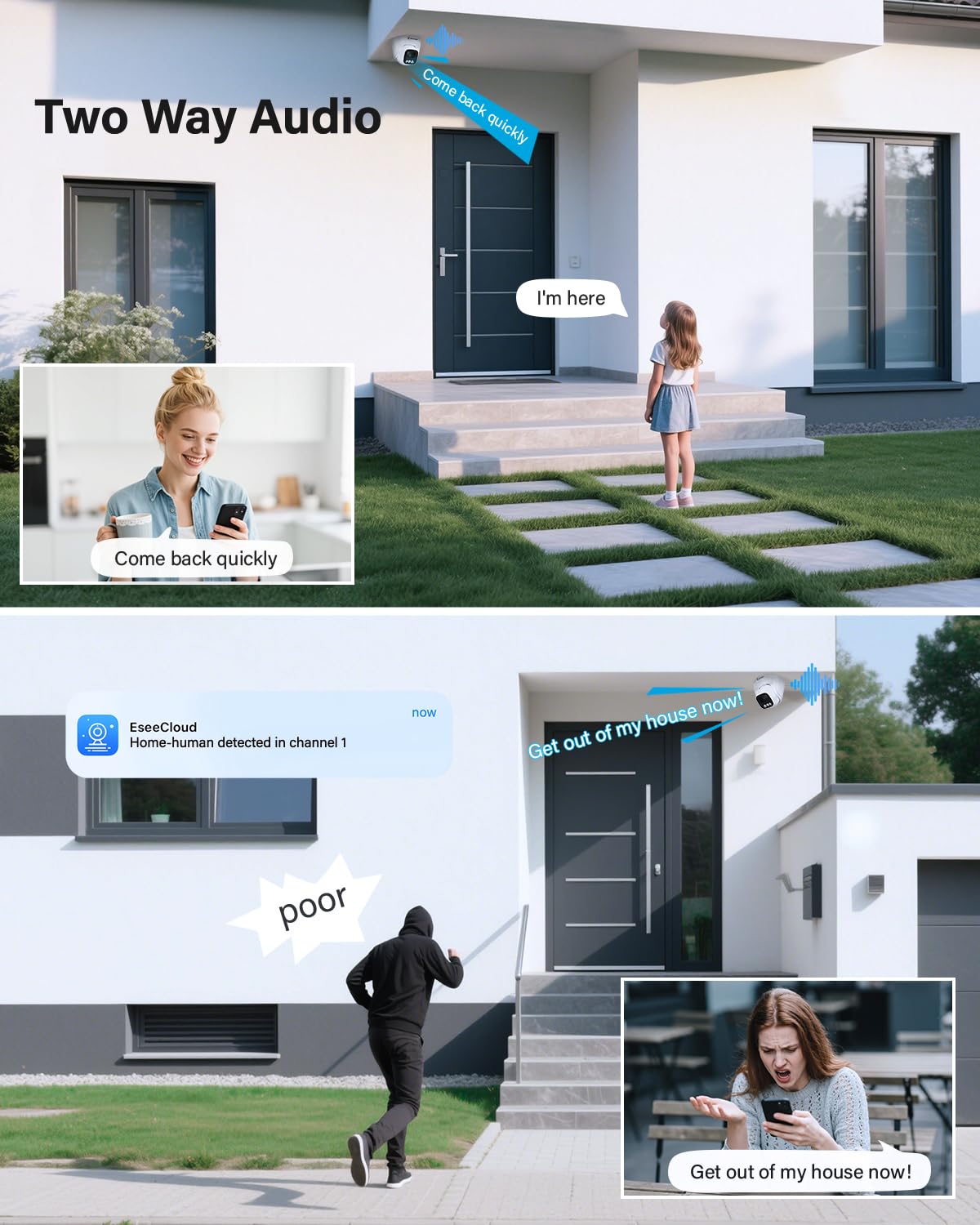 Jennov 5MP Cámara Vigilancia WiFi Exterior Seguimiento Automático Grabación 24/7