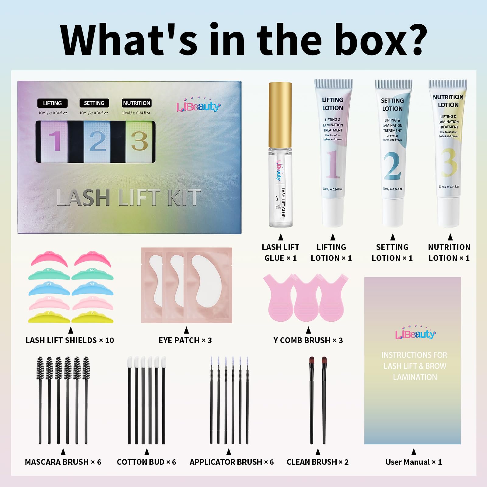 Libeauty Kit Laminazione Ciglia, 10ml Laminazione Sopracciglia, Kit Laminazione Ciglia E Sopracciglia, Design Tubolare, Controllo Preciso Della Quantità di Emulsione, per Casa e Salone
