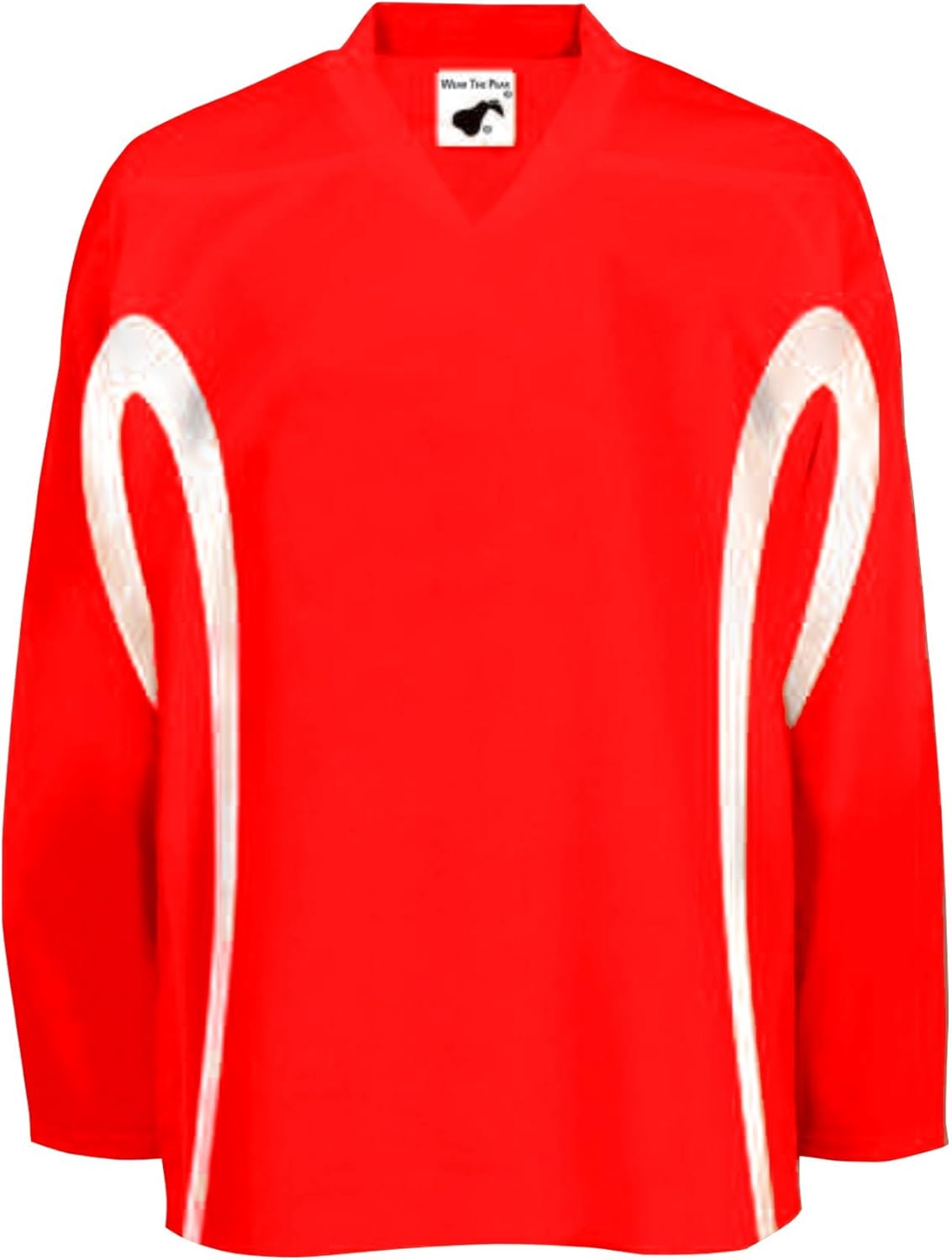 Pearsox Polyester House League Ice Hockey Jersey for Men - Moisture Wicking Hockey Game Jersey Made of 200 Denier Polyester with Pull On Closure (Scarlet, Large)