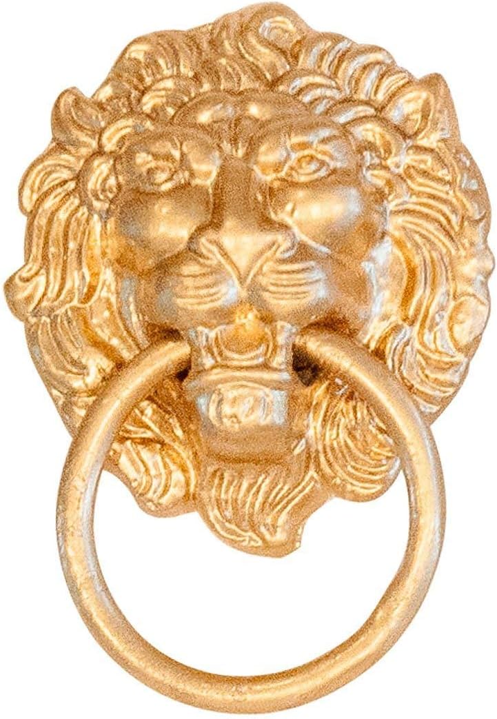 Jaye’s Studio Decorative Gold Napkin Rings Brushed, Lion Napkin Holder Metal, Table Napkin Rings Modern for Home Table Decor, Animal Holiday & Wedding Napkin Ring Enamel Finish 4” x 2.75” (Set of 4)