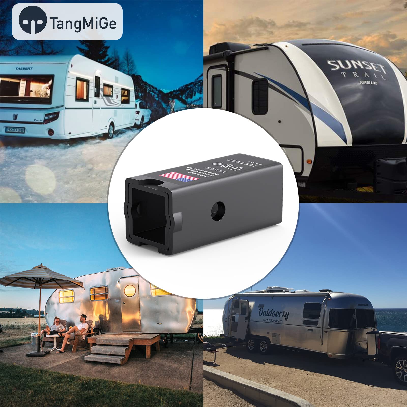 TangMiGe Trailer Hitch Receiver Extender Adapter Reducer Sleeve Set, 3 to 2-1/2 or 2 Inch, 2-1/2 to 2 Inch, 3" 2.5" 2" Receiver Hitches Towing Accessories