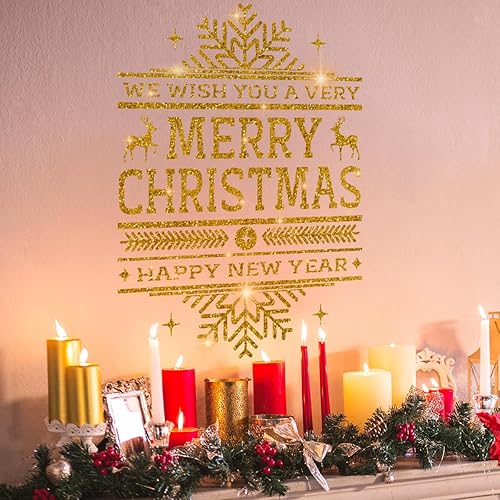 Miniatura 63 de Calcomanías de pared para árbol de Navidad, calcomanías de pared de árbol de Navidad, vinilo de Feliz Navidad, calcomanía de arte de pared extraíble
