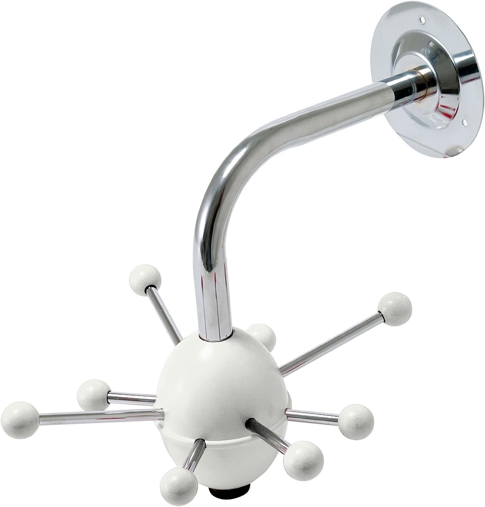 Saturnus Ball Wooden Hat Rack, Ivory White