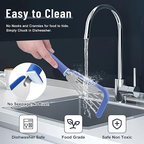 Miniatura 6 de Maywe Tanso Espátula de pescado, espátula de silicona resistente al calor de 600 con cepillo de untar, para utensilios de cocina antiadherentes,