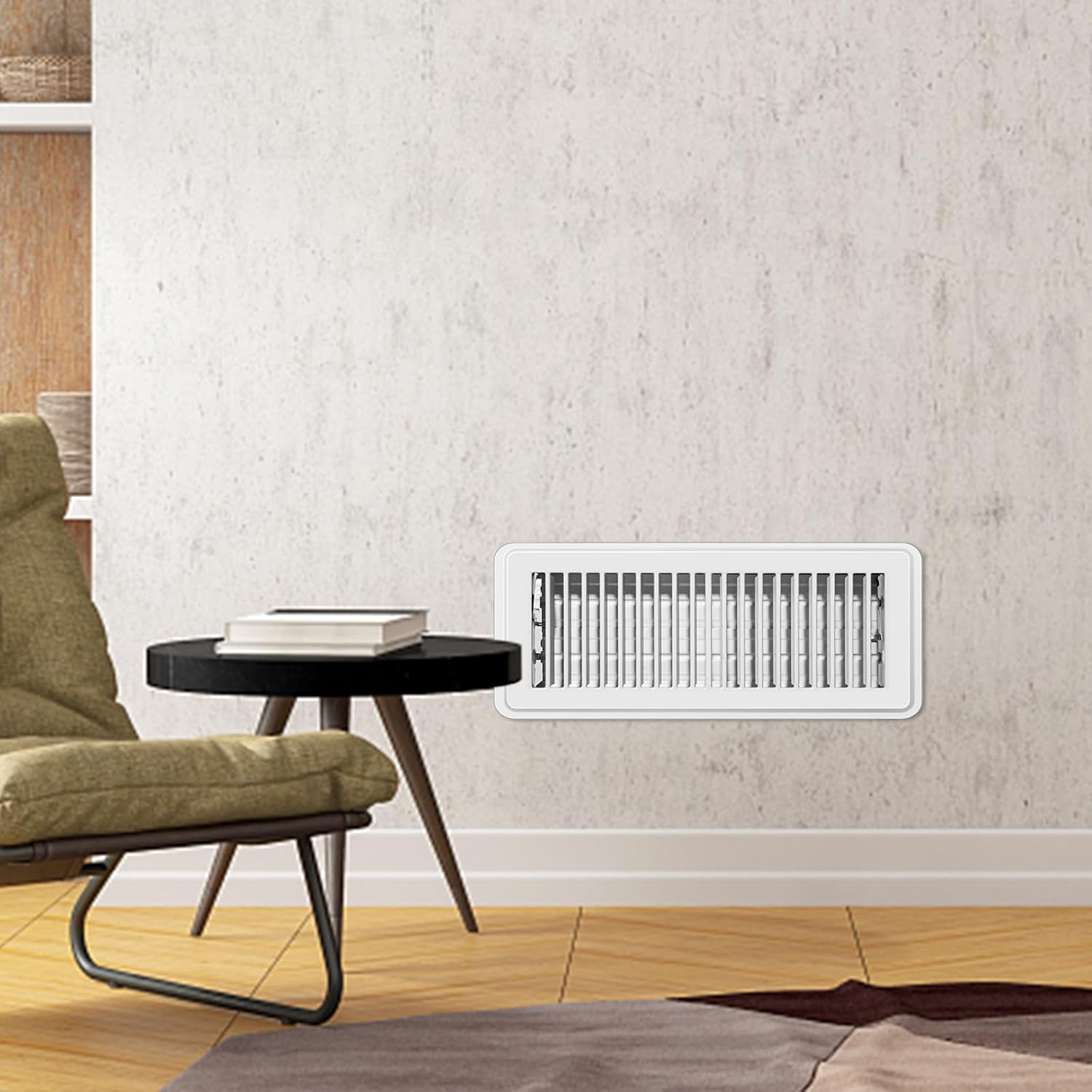 4x12 Heavy Duty Floor Registers, Wall & Ceiling Air Vents (2, White, 4x12 Inches)