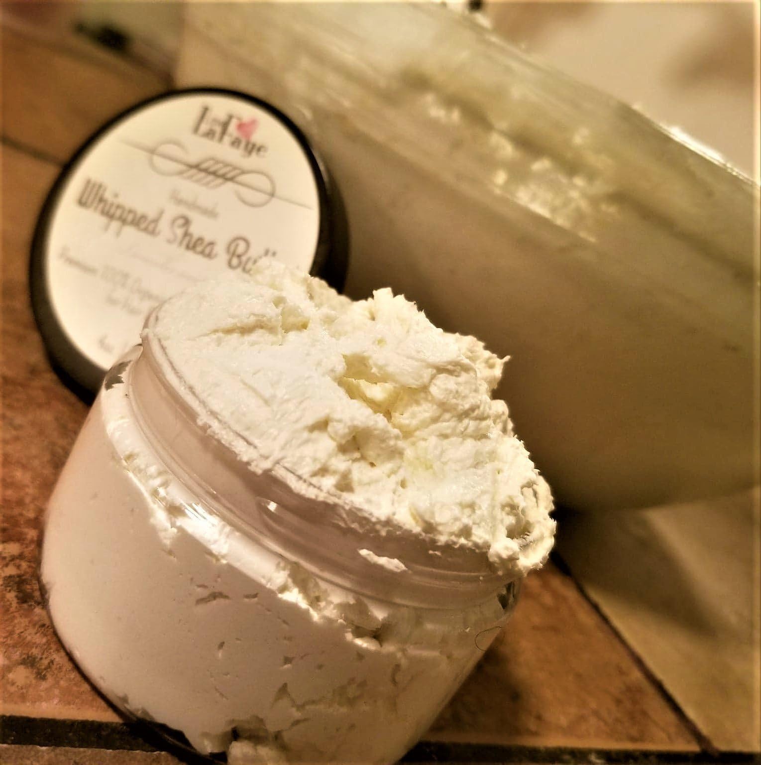 Organic Whipped Shea+Cocoa Butter with all natural Virgin Oils, Aloe Vera & Raw Honey | Handmade Hair + Body Butter