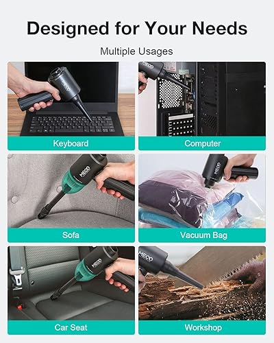 Miniatura 7 de Aspiradora eléctrica de aire comprimido, soplador de aire eléctrico MECO, función 4 en 1, potente 3 engranajes a 90000 RPM/12000 PA, limpiador de