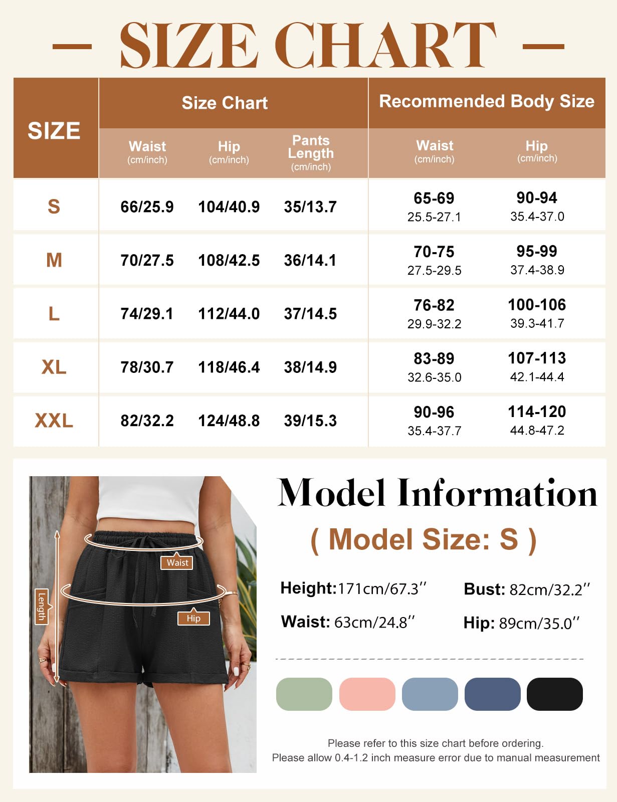 Pantaloncini Donna Estivi Casual Vita Alta Pantaloni con Coulisse Pantaloncini Corti Leggero Larghi Tinta Unita Pantaloni Sportivi con Tasche