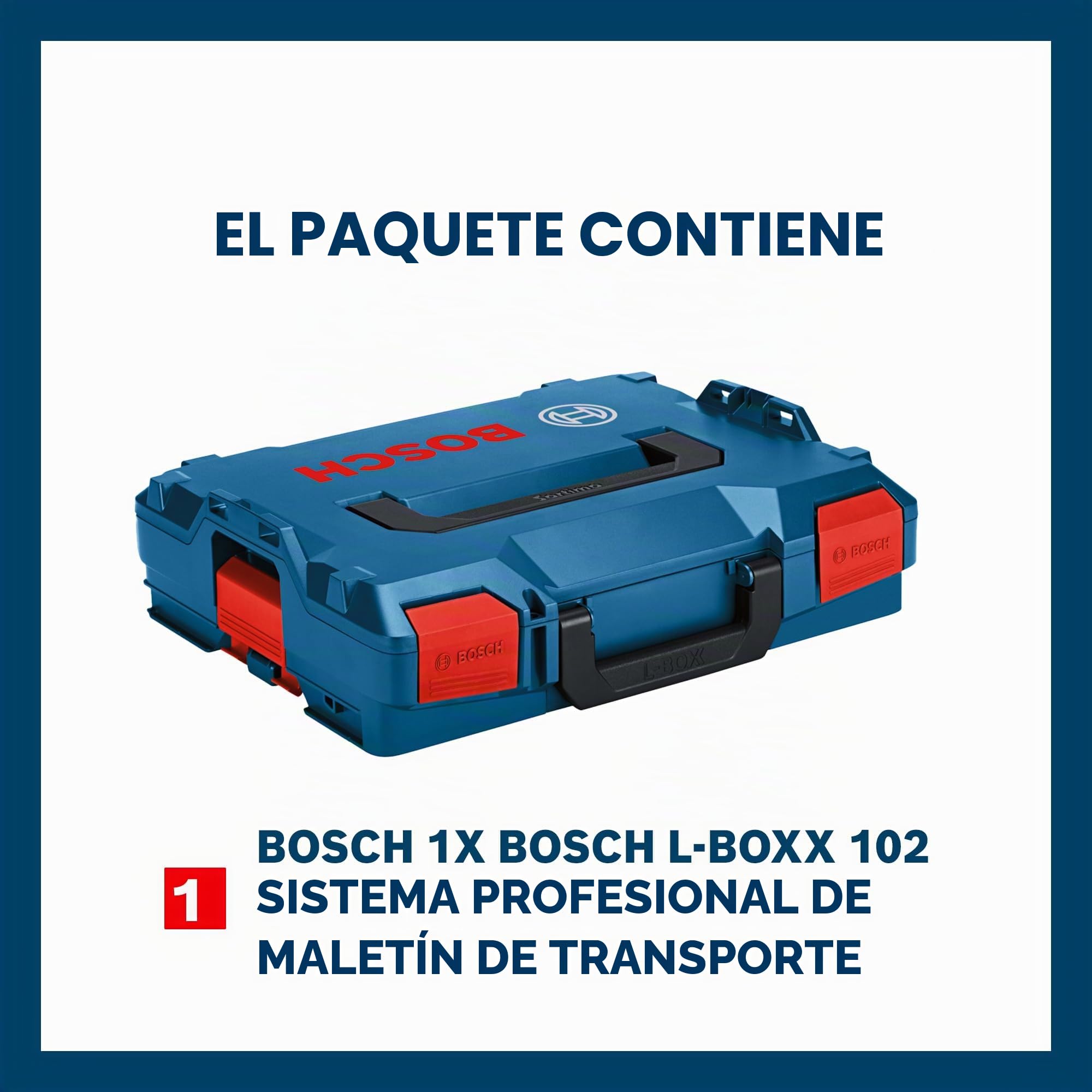 Bosch Professional sistema de maletín de transporte L-BOXX (capacidad carga superior hasta 100 kg, capacidad carga en caja hasta 25 kg, fuerza tensado 50 kg, material: plástico ABS, plástico PA6)