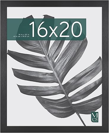 MCS Studio Gallery 16x20 Poster Frame Black Woodgrain, Vertical & Horizontal Wall Hanging Large Picture Frame for Photos, Posters & Art Prints (1-Pack)