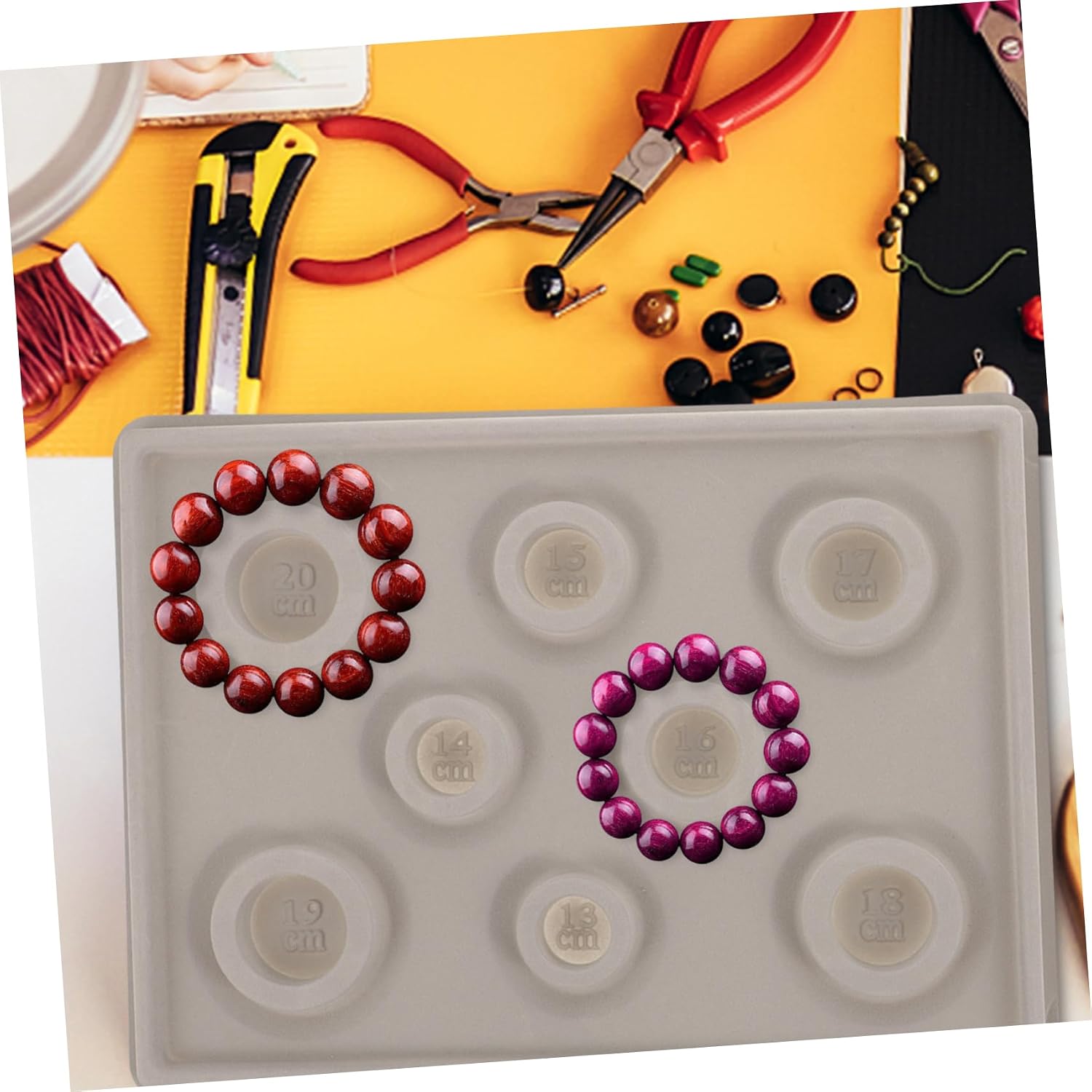 NOLITOY 2pcs Bead Board for Bracelet Design Jewelry Bead Measurement Tray Adjustable Size for DIY Bracelet Making