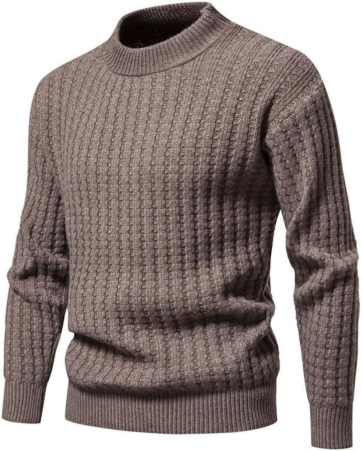 Gerrit メンズラウンドカラーニットセーターゆったり秋冬メンズカジュアルセーター (Color : A, Size : 3XL