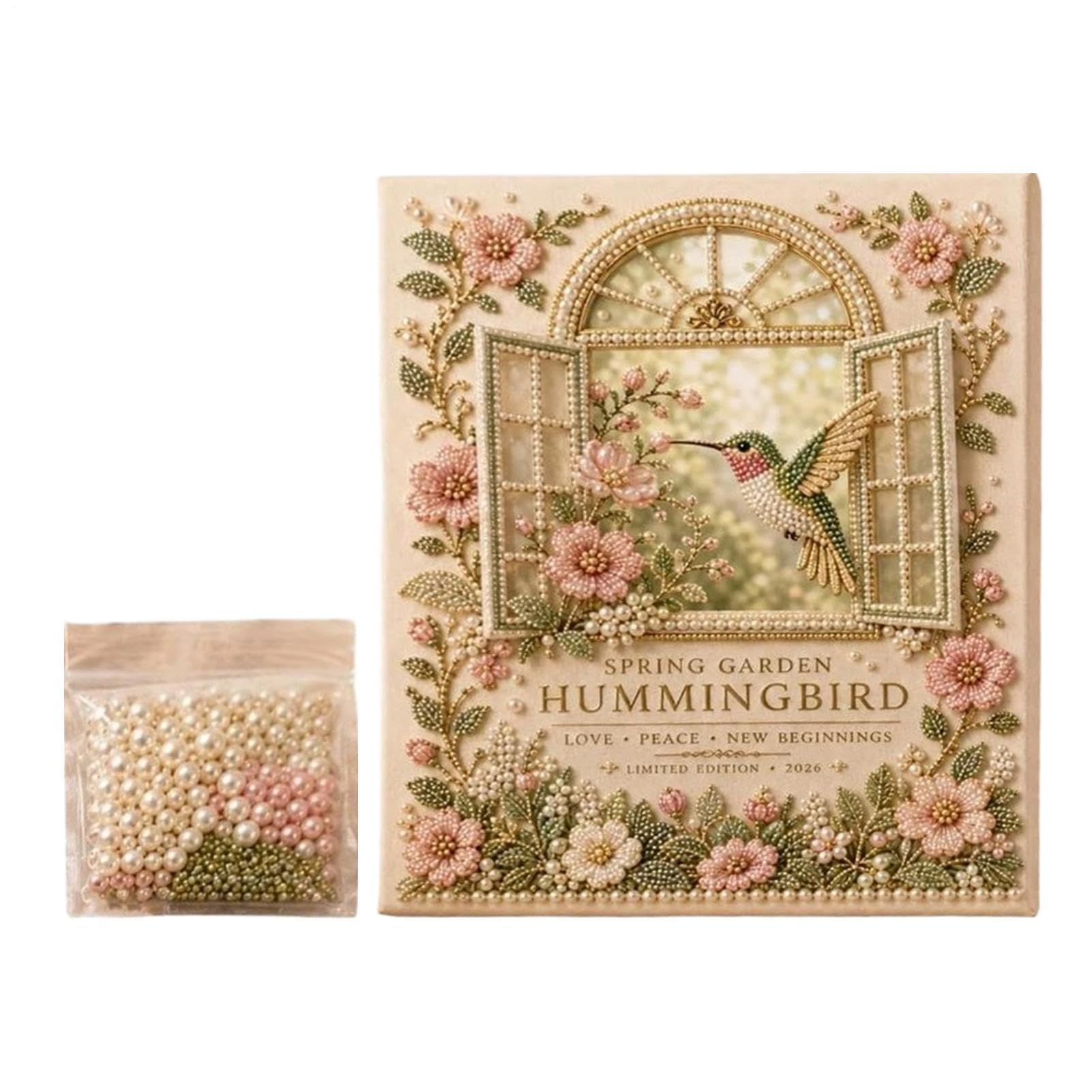Kit de peinture avec perles colibri fleur idée cadeau décoration