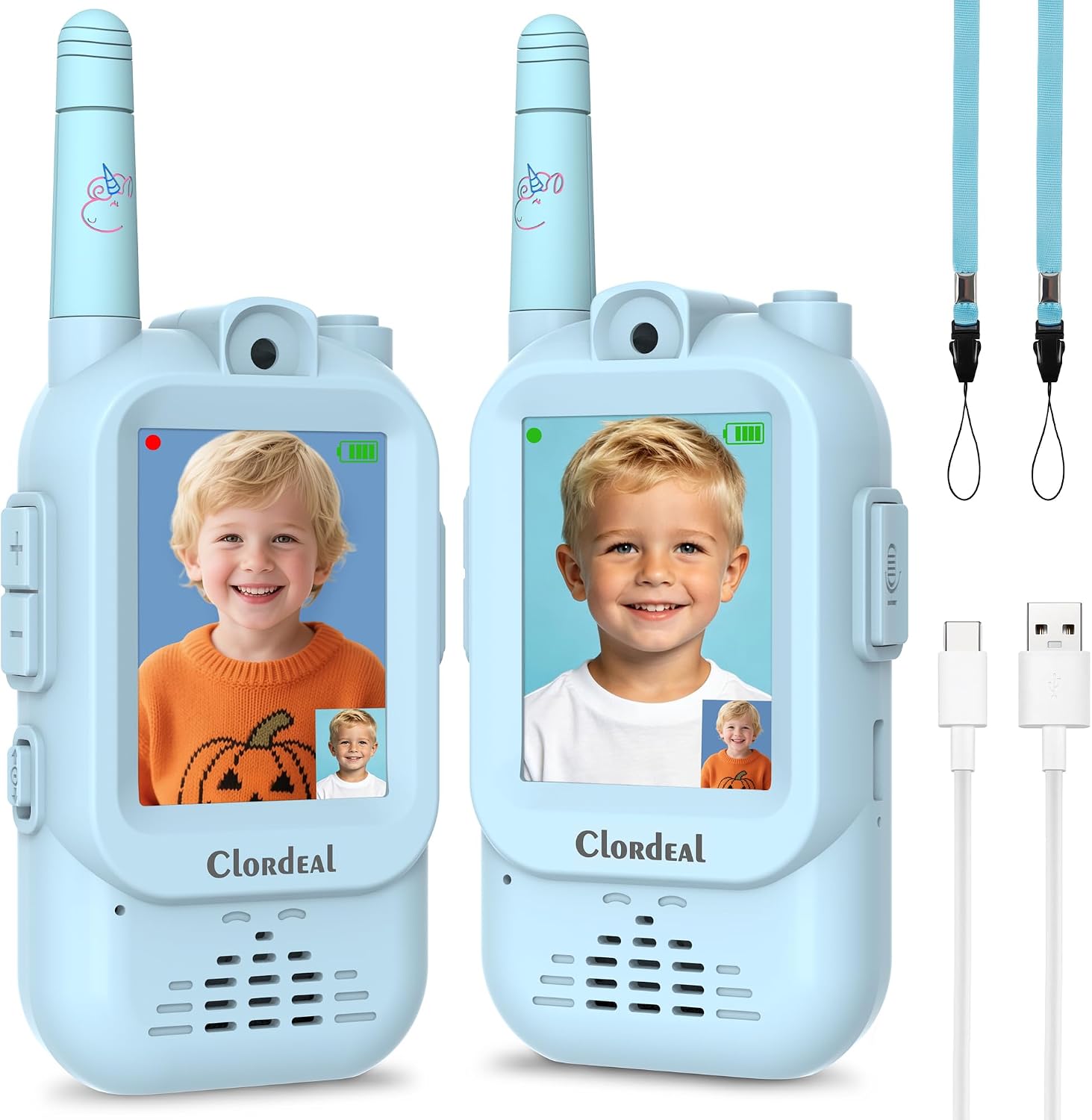 Video Walkie Talkies for Kids with Instant Auto Pairing, 600 FT Range, No WiFi Needed - with Video & Voice & Picture Chat, Perfect Outdoor Toy Gift for Boys Girls 3+ (2 Pack Pink)