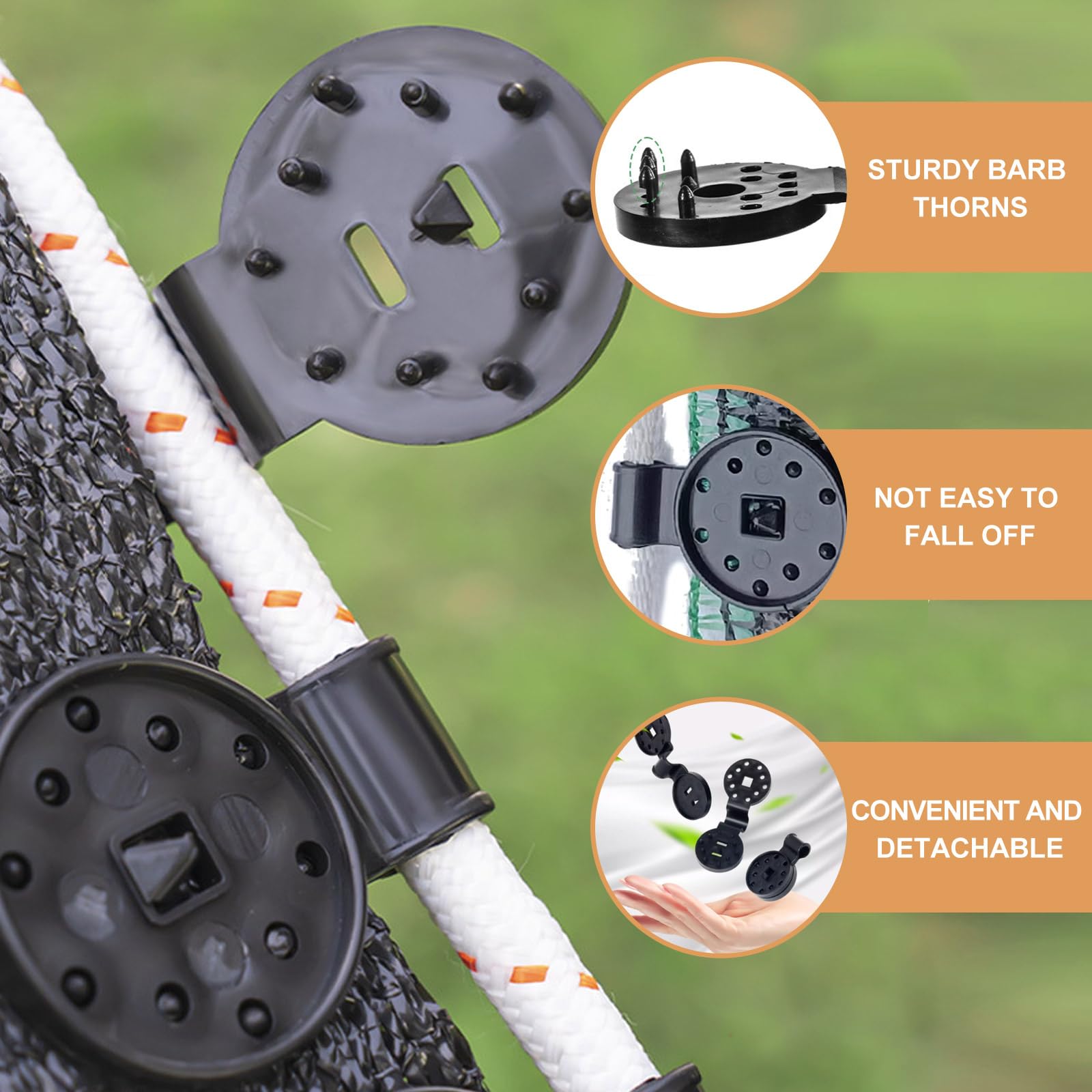 100 Pezzi Clip in Plastica per Telo Ombreggiante, Clip di Fissaggio Speciale con Occhiello, Clip di Stoffa Dell'ombra, Accessori in Tessuto Ombreggiante per Serra Piante Rete Parasole Giardino