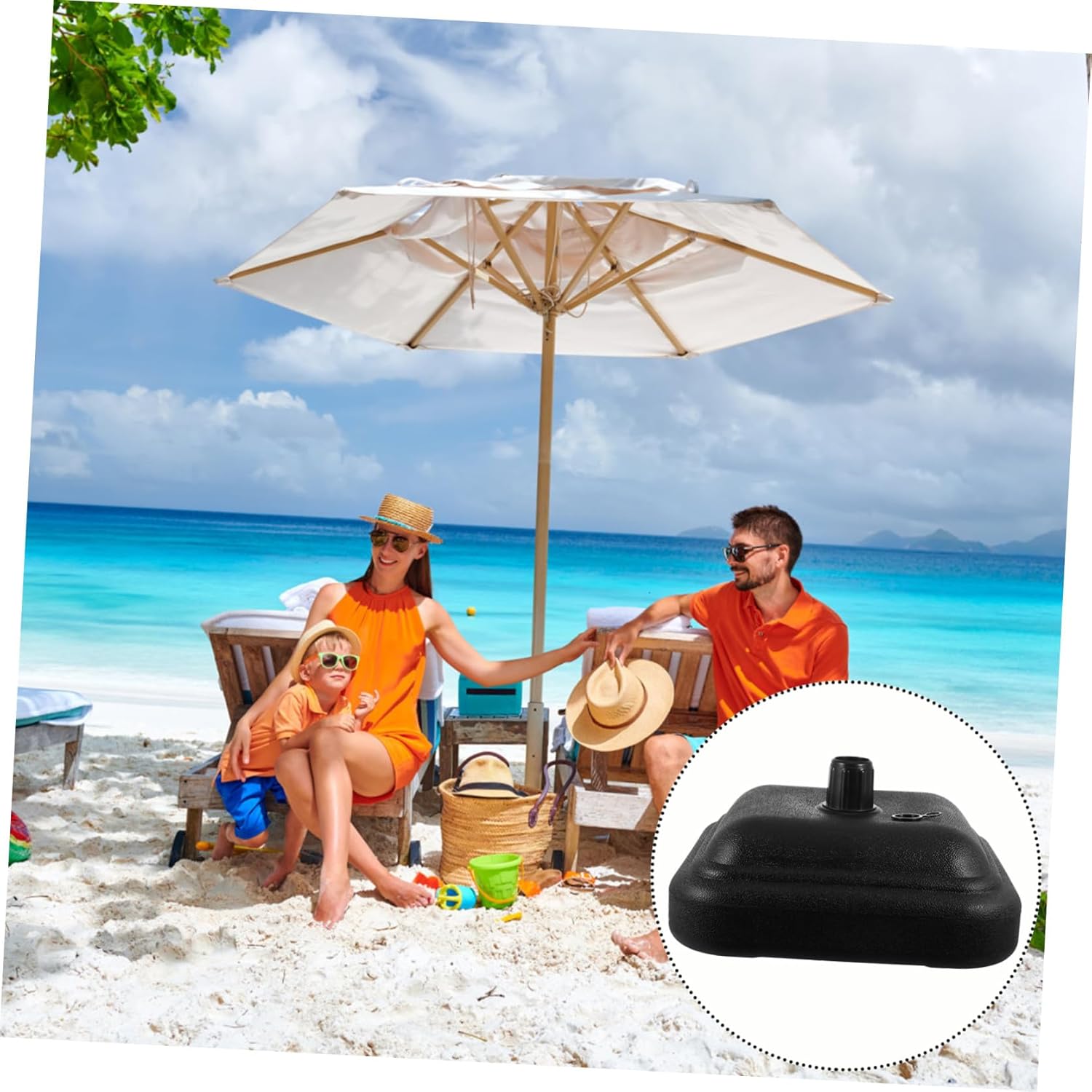 Toyvian 1pc Plastic Sun Umbrella Base Sand Water Fillable Stand for Beach Patio Stable Support for Umbrellas Poles