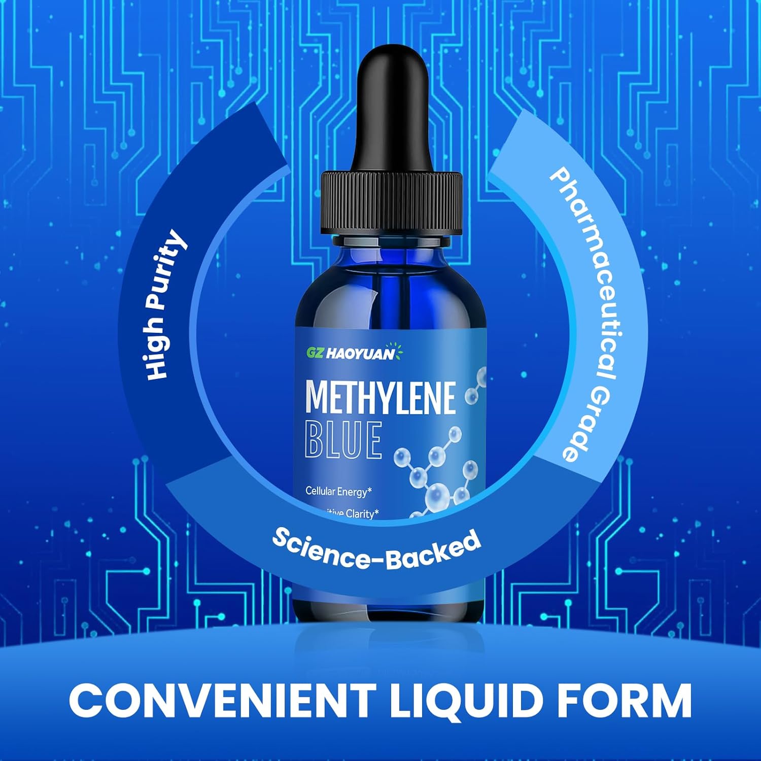 Methylene Blue Drops, Methylene Blue 1% Pharmaceutical Grade Supplement for Humans Brain Health, Metabolism & Cellular Health, No Formaldehyde, No Alcohol & No Gluten 2 Fl Oz - Image 7
