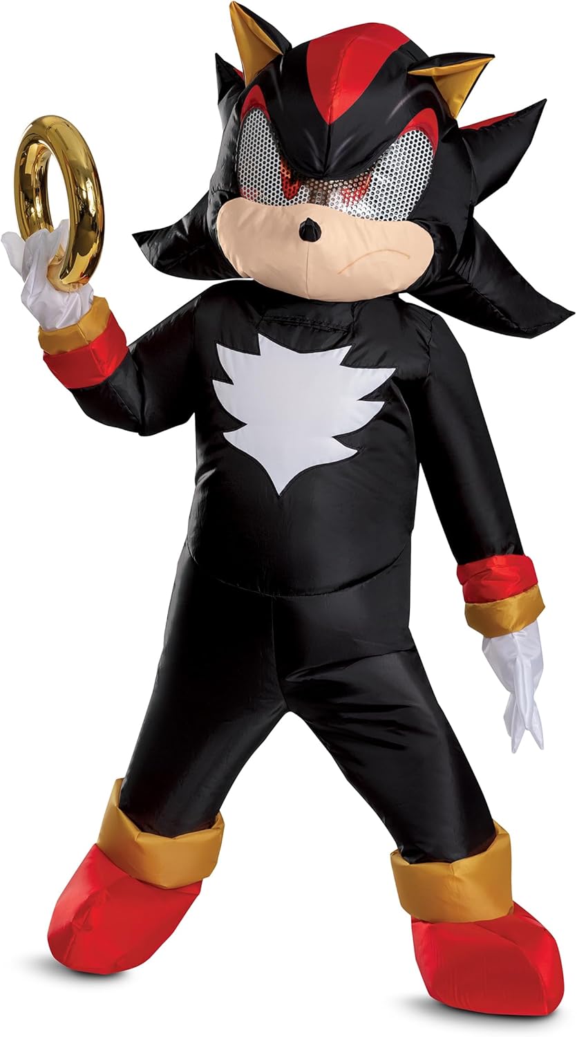 Disguise Sonic Shadow Inflatable Costume for Kids, Official Sonic Movie 3 Inflating Costume Outfit with Fan, Child Size