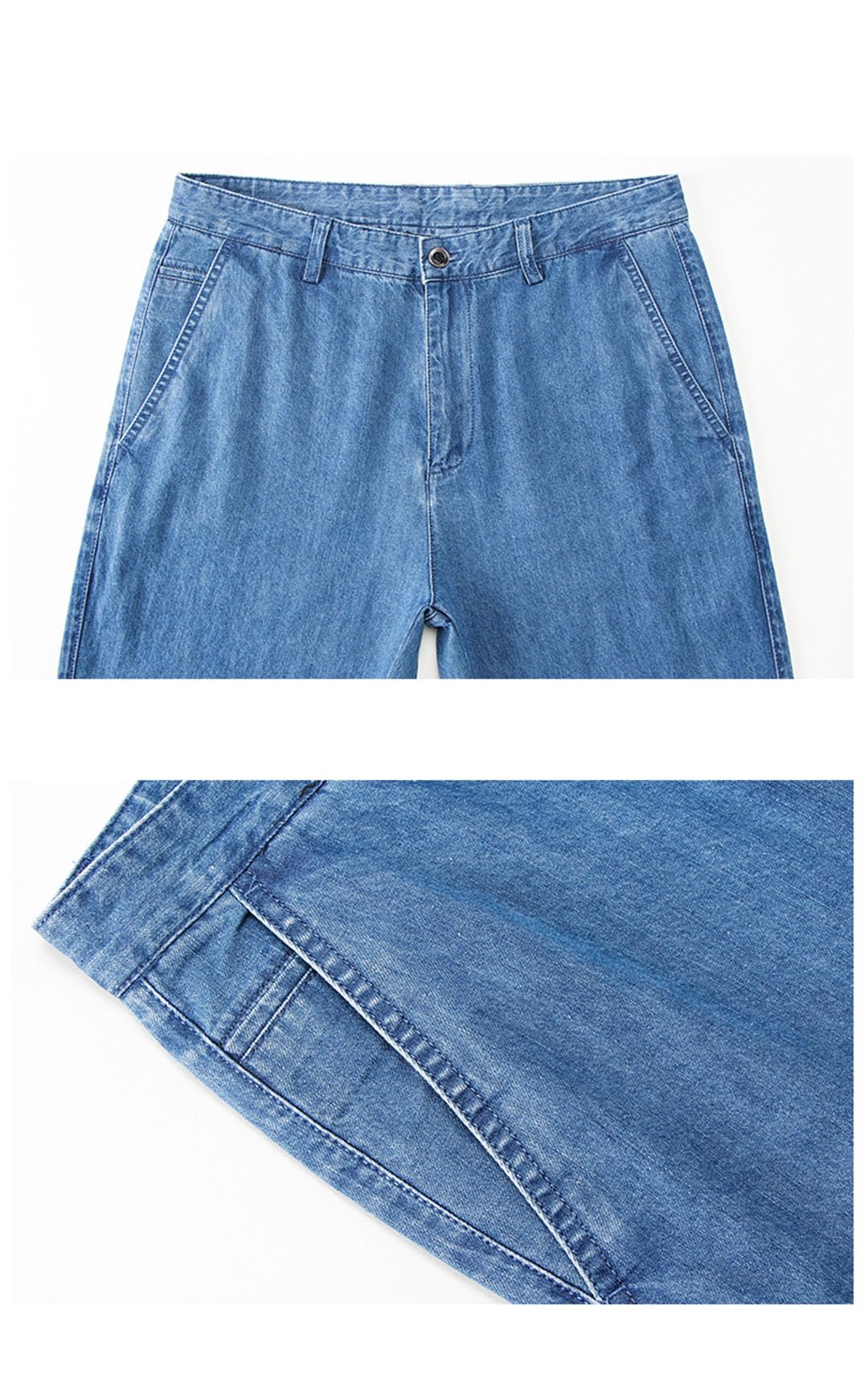 Vogrtcc Pantalones Vaqueros para Hombre Pantalones De Mezclilla Rectos Sueltos Finos Pantalones De Negocios De Gran Tamaño