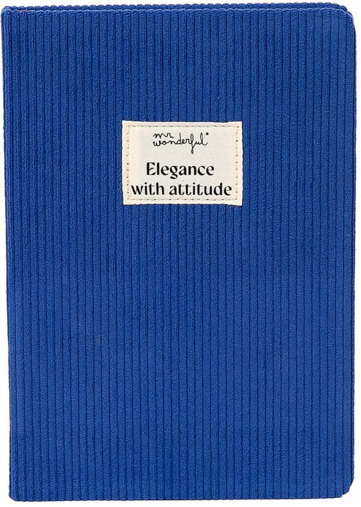 Mr. Wonderful - Klein blue corduroy A5 notebook - Elegance with attitude