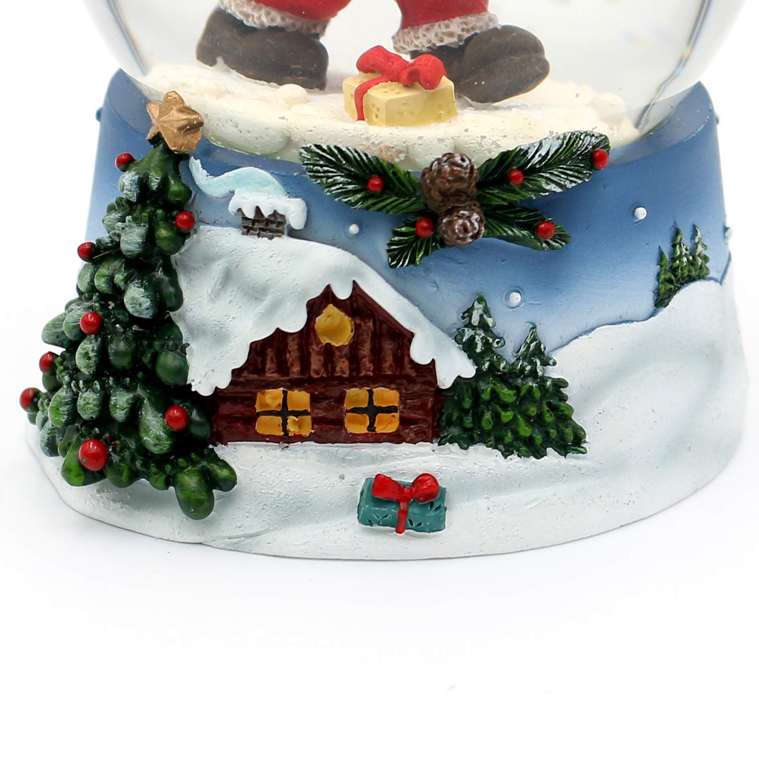 Boule à Neige Cochon Porte-bonheur Avec Fer à Cheval - Petit Décoration Chance - Dimensions 5x5x6 Cm - 12