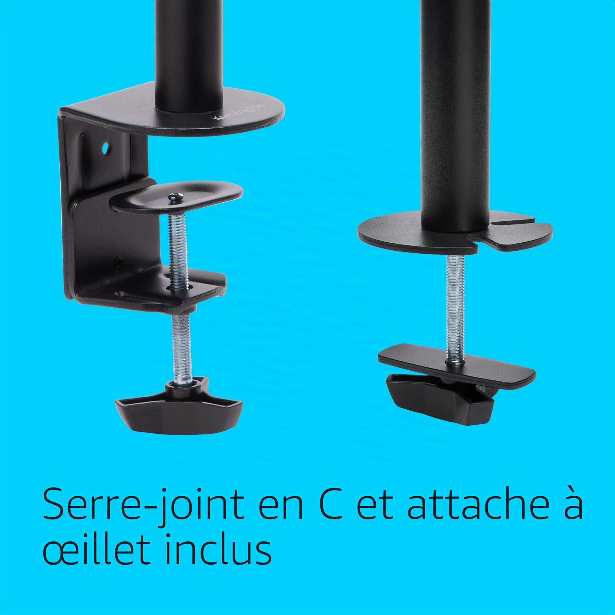 Kensington Bras pour Écran - Support Extensible pour 2 Écrans avec Ajustement de la Hauteur SmartFit Ergonomique pour Écran de PC jusqu'à 32" (K55409WW) Noir