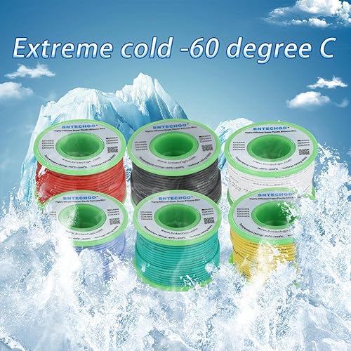 Vista 51 de BNTECHGO Kit de alambre de silicona de calibre 26, 7 colores cada uno de 25 pies, alambre de cobre estañado trenzado flexible de 26 AWG