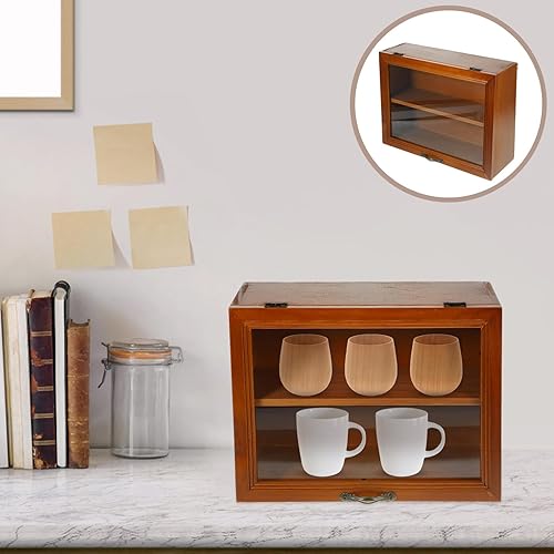 Miniatura 7 de Beavorty Vitrina de madera coleccionable, caja de exhibición de figuras en miniatura con soporte de ventana transparente, caja de sombra para