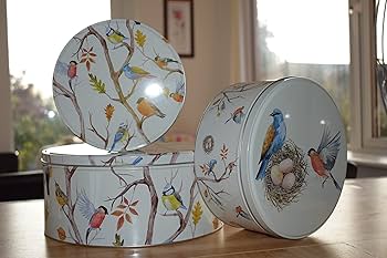 Set Of 3 Round Nesting Cake Storage Tins - Airtight Containers