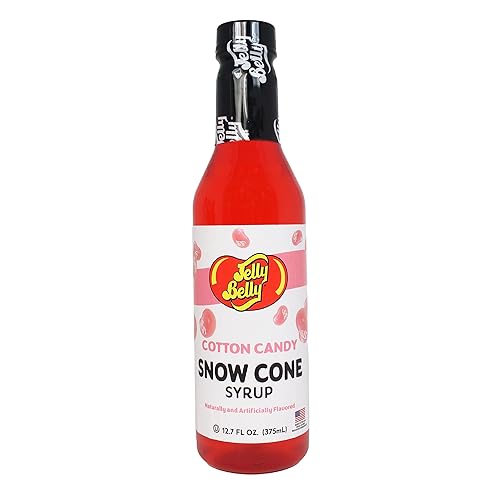 Jelly Belly - Jarabe para cono de nieve - Jarabes para hielo raspado, Slushie y saborizante para paletas de hielo para fiesta (dulce de algodón)