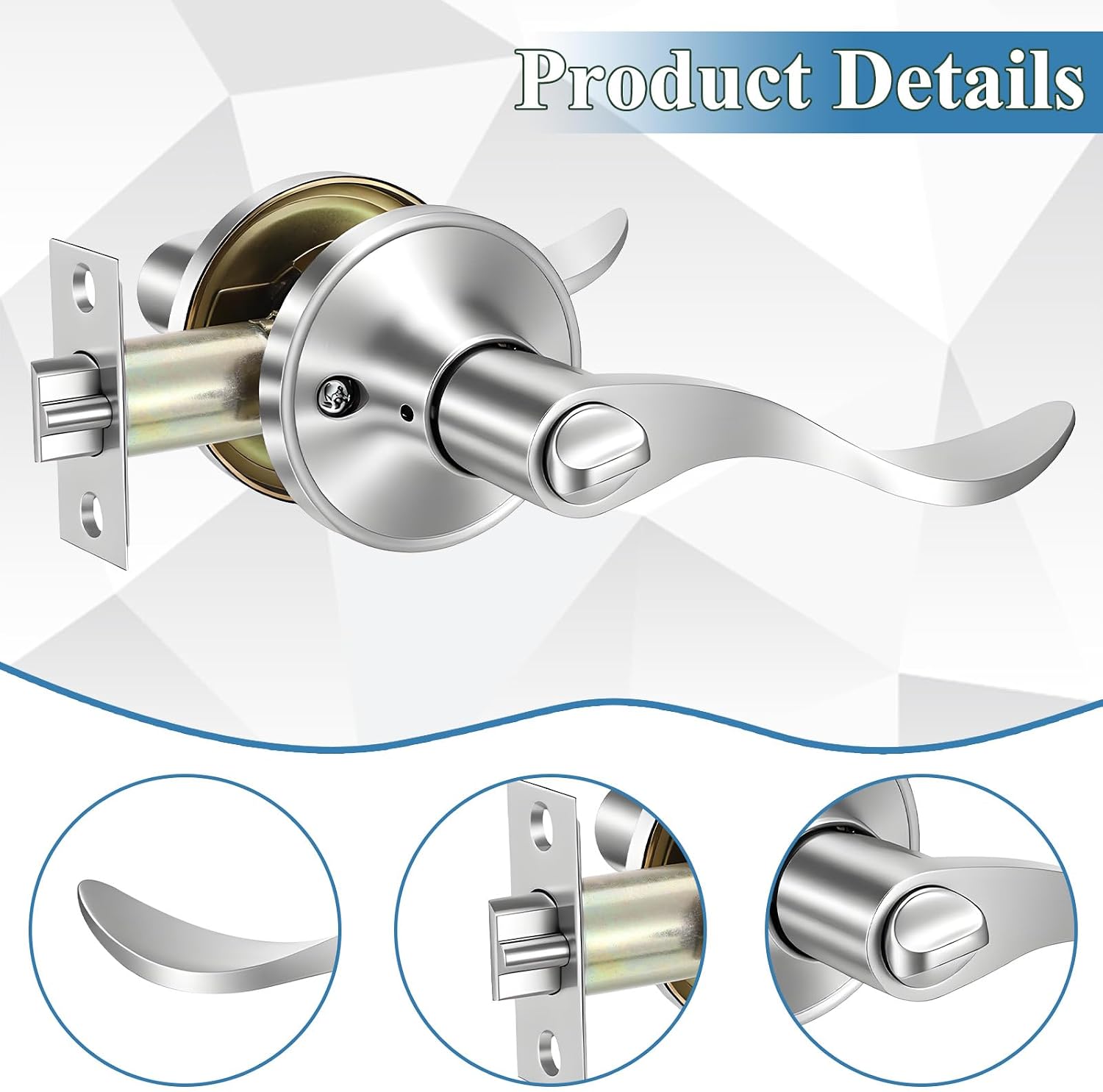 Front Door Exterior Door Lever Lockset with Single Cylinder Deadbolt Combination Set, Deadbolt Lock and Doors Knob Set, Exterior Doors Knob with Lock and Deadbolts for Home, Office