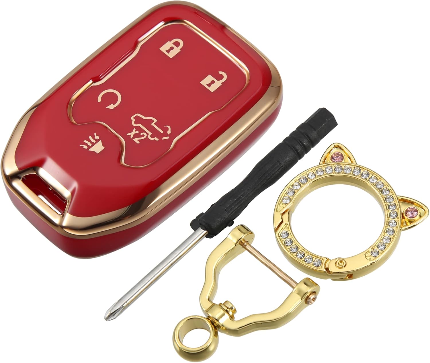 X AUTOHAUX Smart Key Fob Cover Case for Chevrolet Silverado