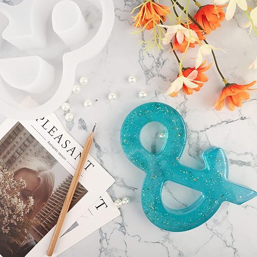 Miniatura 5 de Gartful Moldes de letras grandes de 7 pulgadas para resina, molde de resina epoxi 3D y alfabeto mayúscula, moldes de letras de resina gruesa de la A