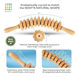 Wood Therapy Massage Tool | Lymphatic Drainage Massage Roller Stick | Leg, Back & Thigh Muscle Roller for Post Liposuction & Fibrosis Treatment | Surgery Recovery 360 Lipo| Tummy Tuck & BBL, Lipo Foam