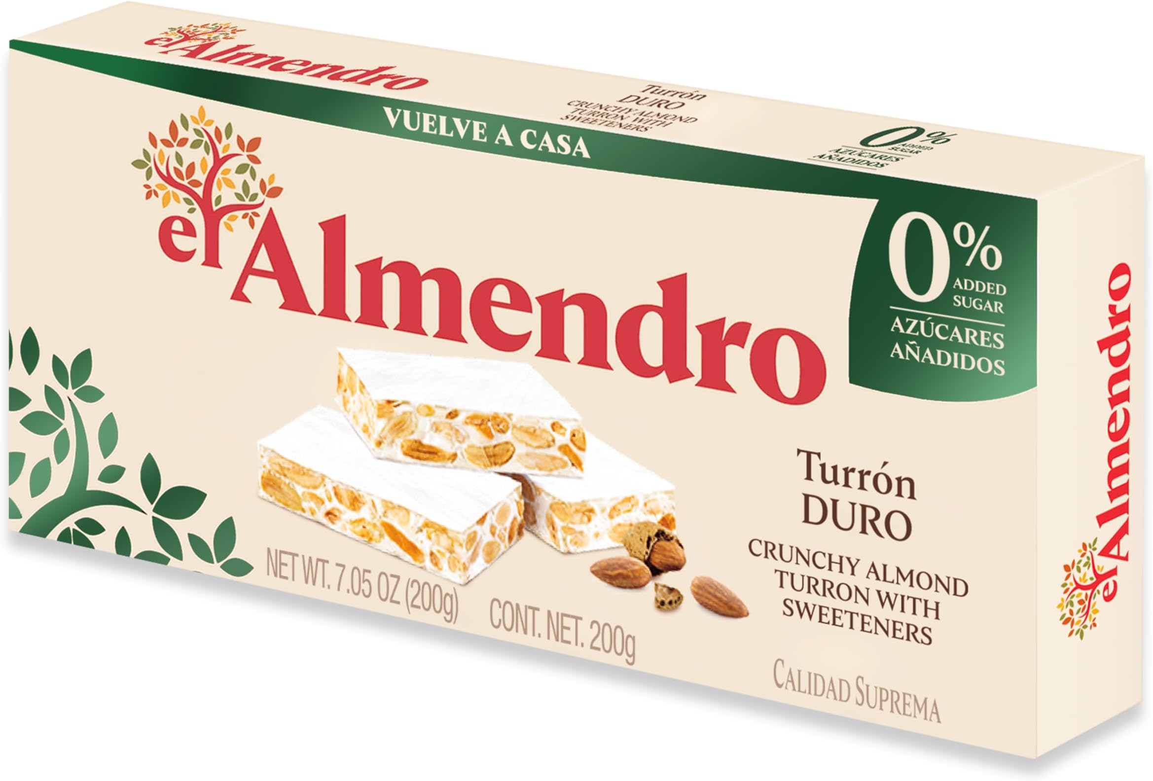 El Almendro Crunchy Almond Turron Sugar Free