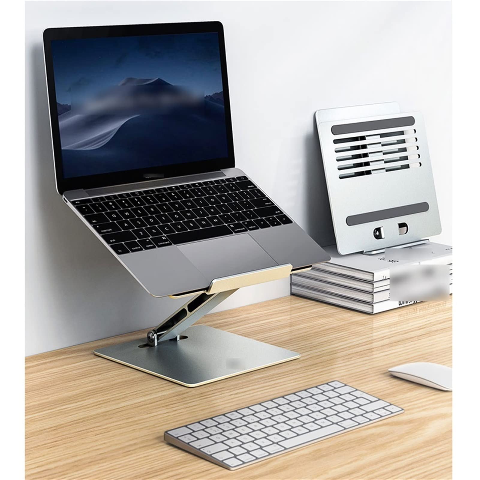 Laptop Stand Laptop Stand Desktop Wspornik przenośny pionowy regulowany składany aluminium aluminium chłodzenie baza biurowa tablet Stojak na Komputer (Color : A)