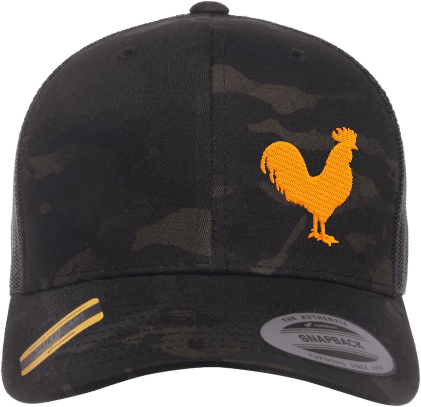 Embroidered Rooster Chicken Trucker Hat – Adjustable Mesh Back Snapback Baseball Cap for Men & Women Farm Style