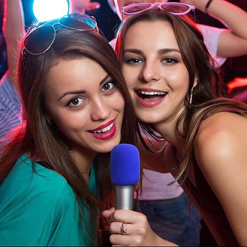 Miniatura 4 de Facmogu Paquete de 10 fundas coloridas para micrófono, funda de esponja para parabrisas de micrófono de escenario de mano, se adapta a la mayoría de