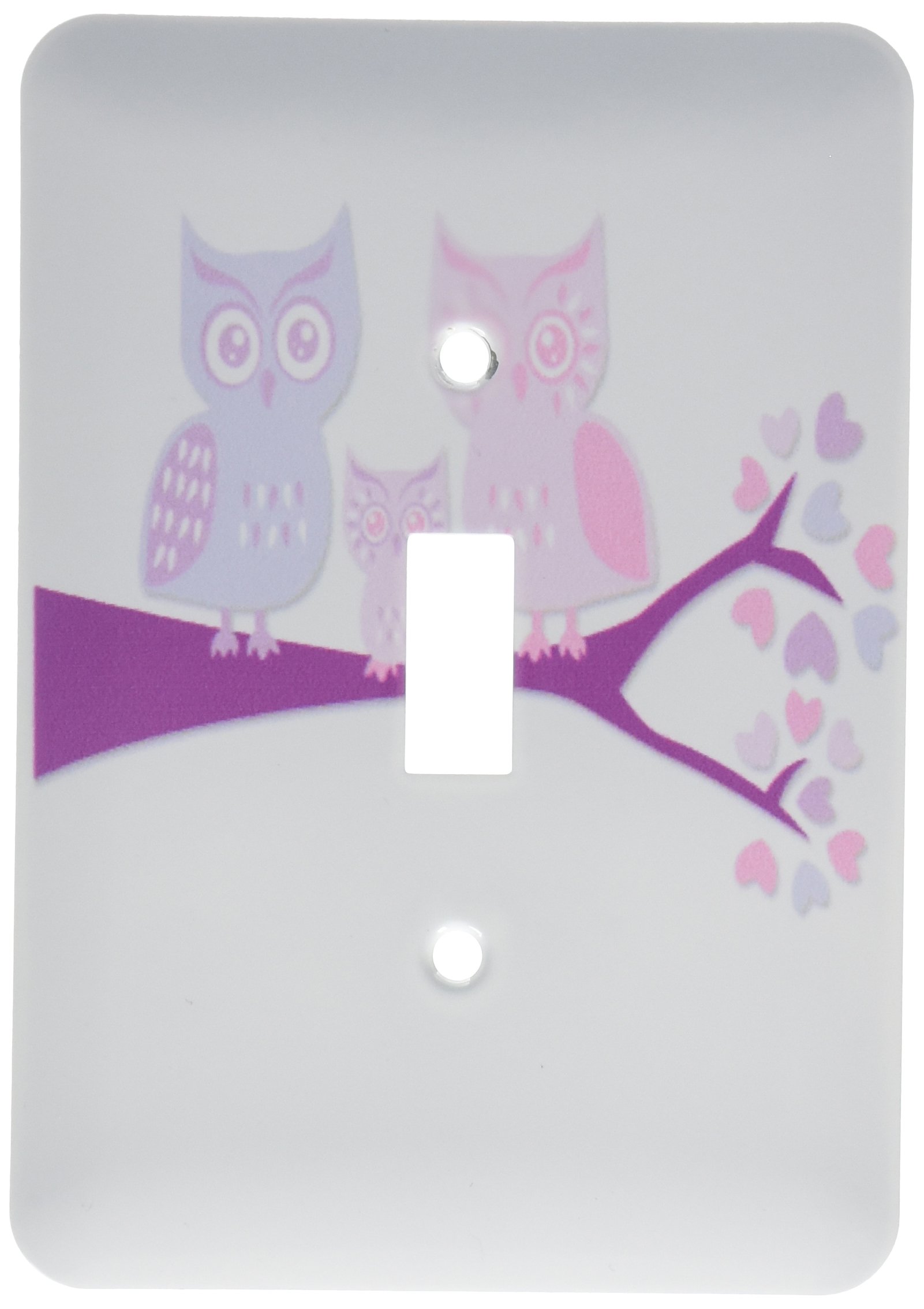Interrupteur chouette rose pour remplacer un bouton électrique blanc de chambre