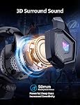 Gaming Headset with Microphone, Gaming Headphones for PS4 PS5 PC with RGB Lights, PlayStation Headset with Noise Reduction 7.1 Surround Sound Over-Ear and Wired 3.5mm Jack (Black)