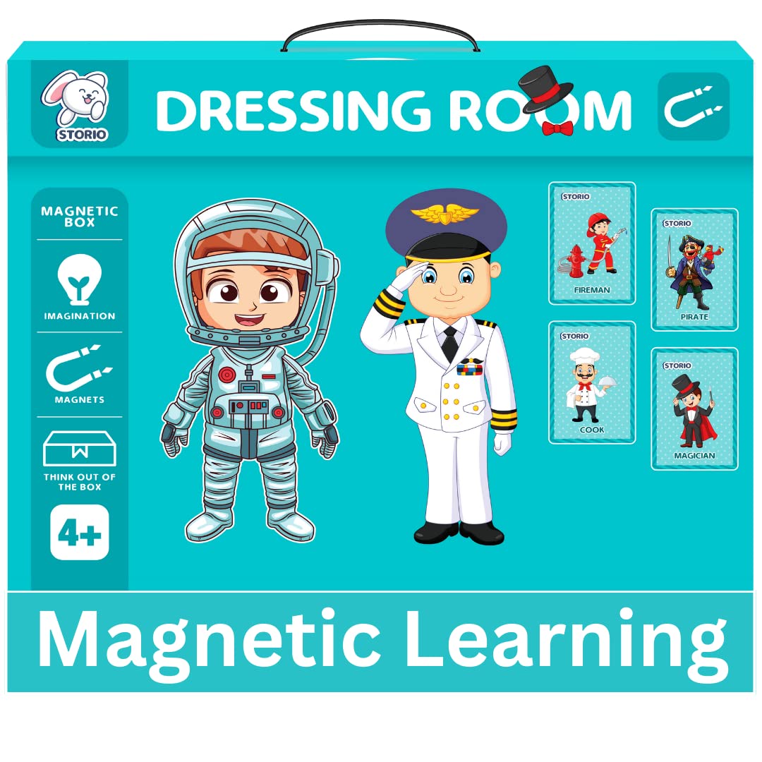 Storio Magnetic Box Series - Dressing Room Puzzles Toys with Reference Cards & Magnetic Board & Marker to Draw & Play Toy for Kids 2 3 4 Years Boys Girls Gift Fun & Play for Baby (70+ Magnet Pcs) (B0BQGVNGN4) Amazon Price History, Amazon Price Tracker