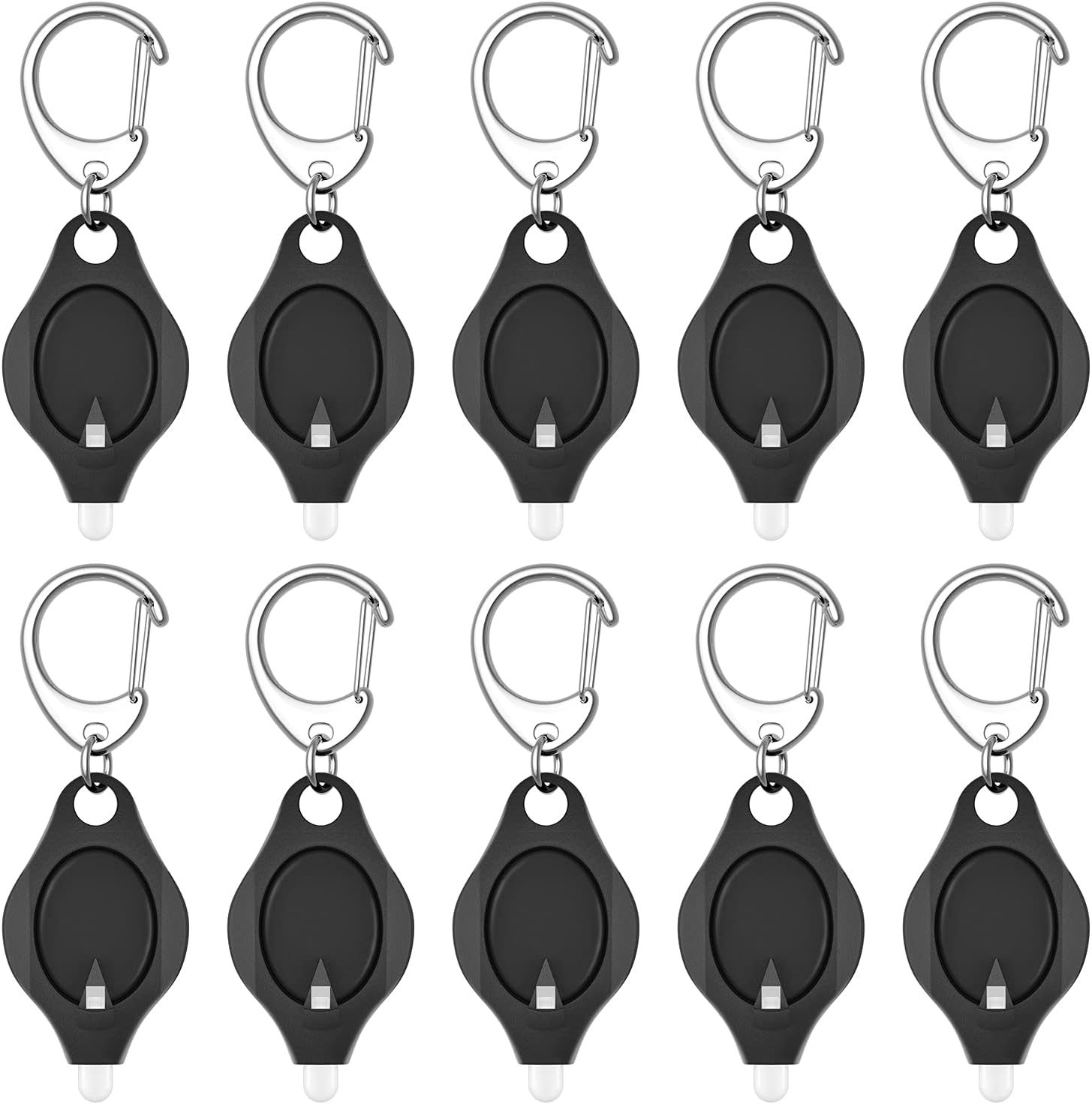 Uniclife10 Pack Mini Keychain Flashlight Ultra Bright LED Key Ring Light Torch, Black